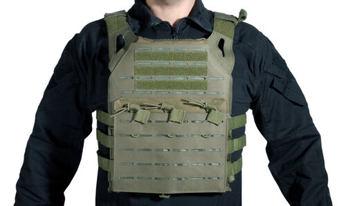 CHALECO PLATE CARRIER CORTE LASER OD V18 + 2 PLACAS DE PROTECCION DUMMY