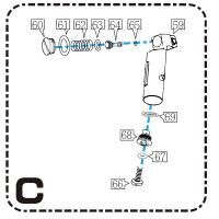 Repuesto HFC valvula entrada para GAS REVOLVER HG-131 C66 M91:003